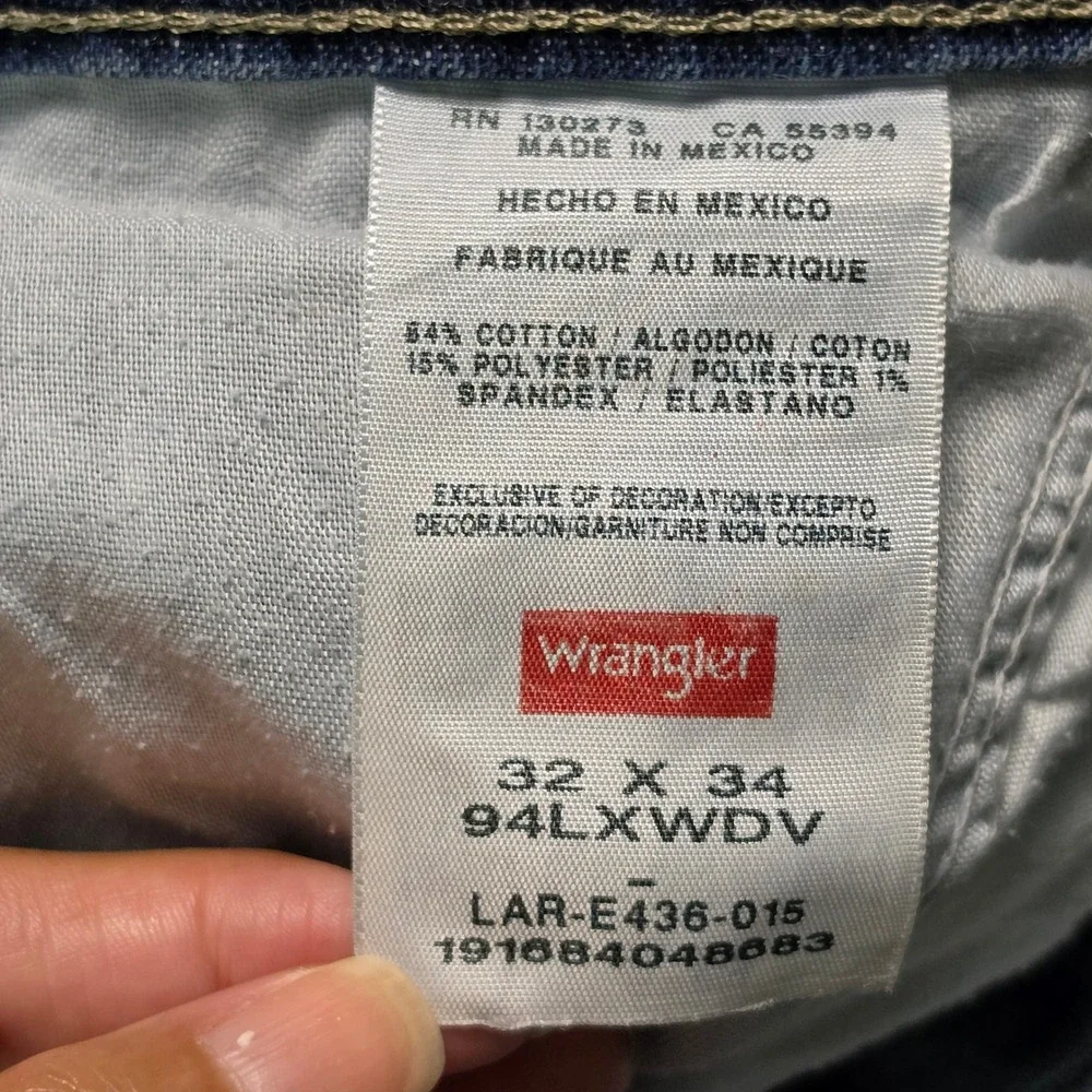 Wrangler Carpenter Jeans Mens 32x34 Blue Denim Utility Workwear Pants